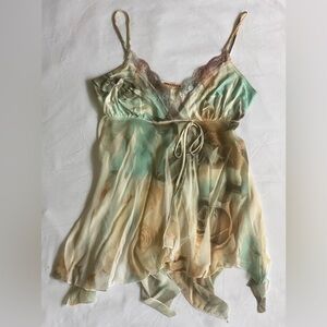 Vintage Prada Silk Chiffon Floral Romantic Top